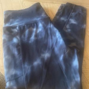 Tie dye blue grey leffing with pockets